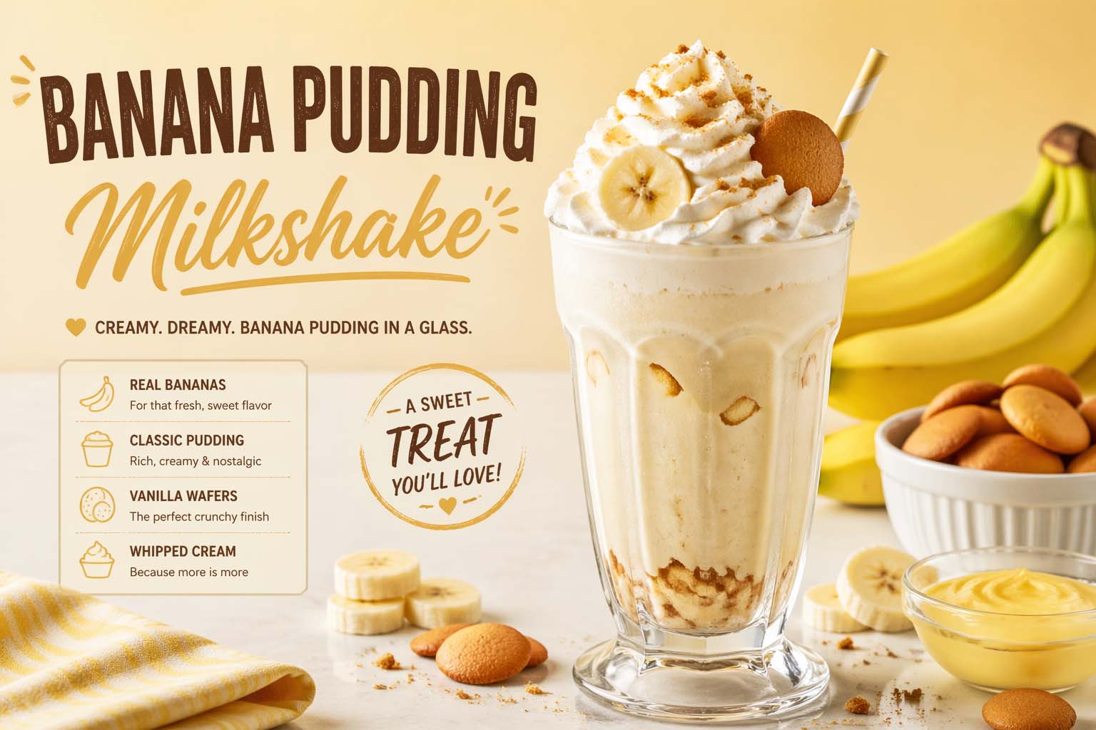 Banana Pudding Milkshake Recipe Guide Banana Pudding Milkshake