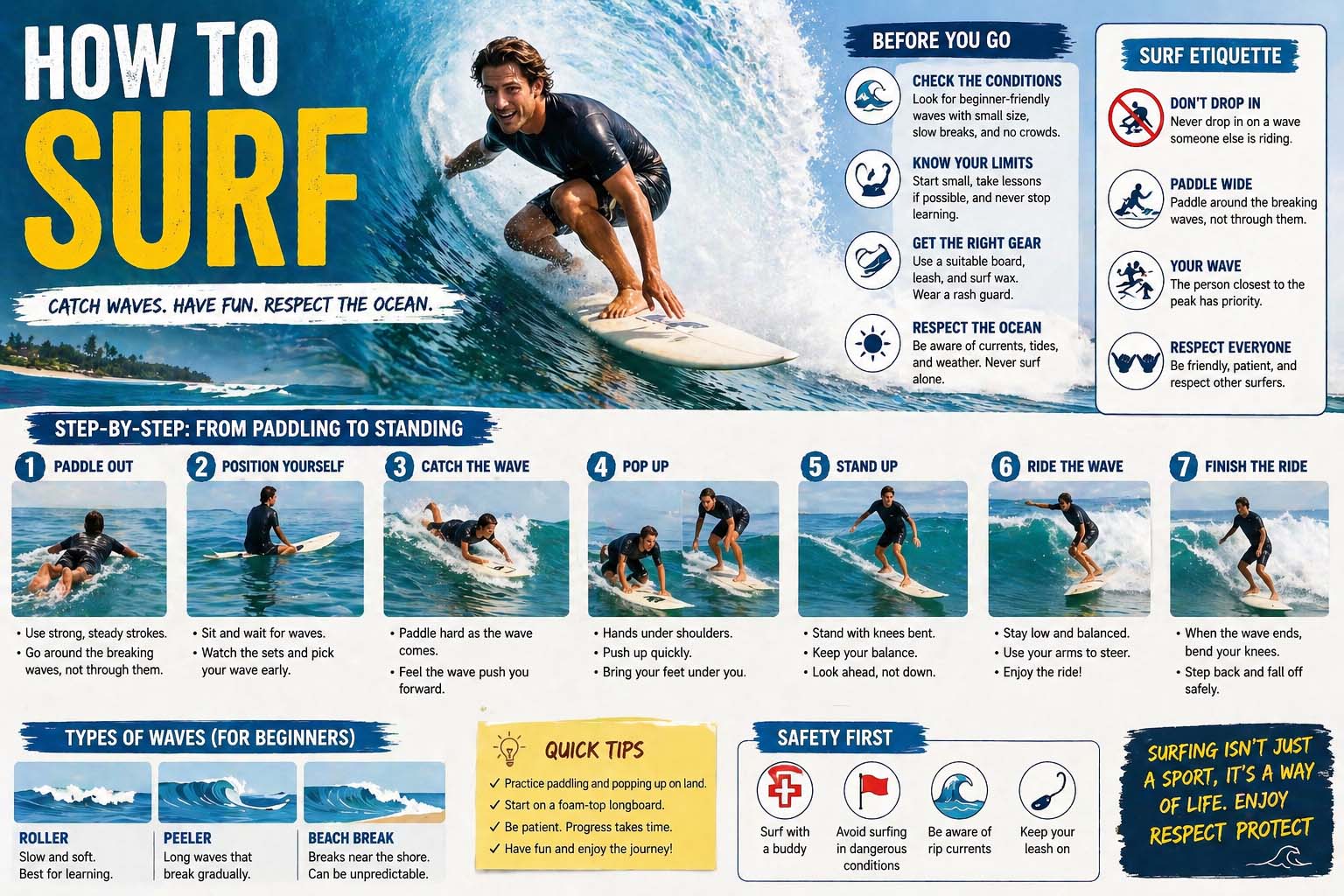 How to Surf: The Complete Beginner Guide to Mastering Waves How to Surf