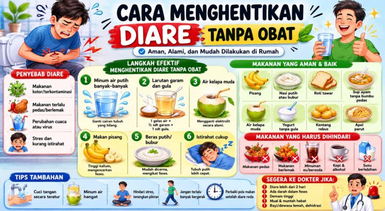 cara menghentikan diare tanpa obat