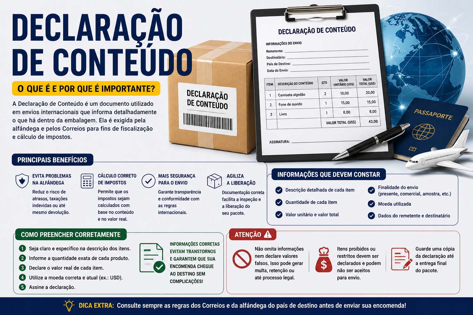 Declaração de Conteúdo: Guia Completo para Envio Seguro e Correto Declaração de Conteúdo