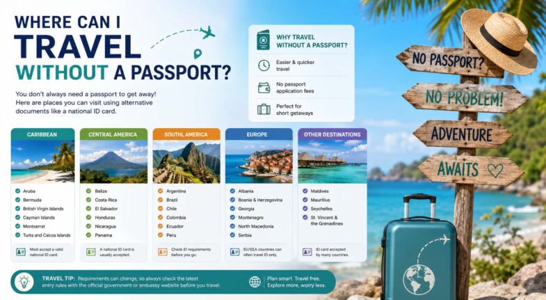 where can i travel without a passport