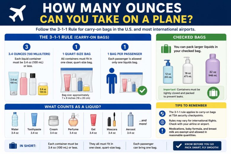 how many ounces can you take on a plane