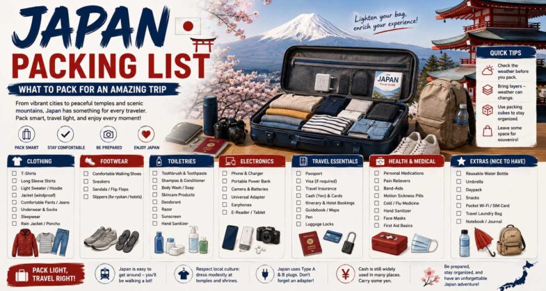 japan packing list