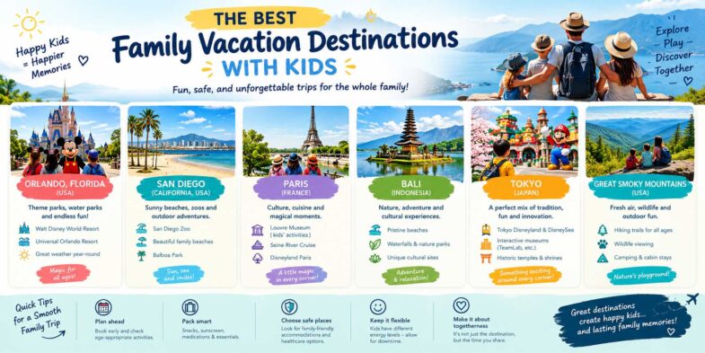 best family vacation destinations with kids